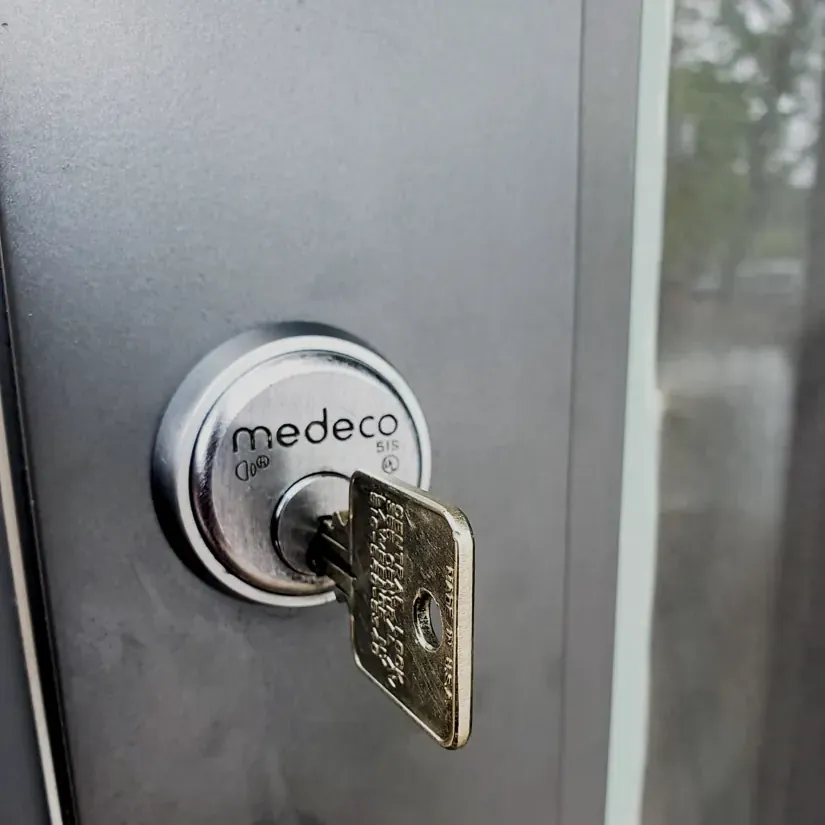 Medeco high-security lock with a restricted key